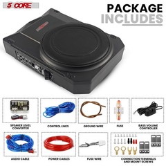 5Core 10″ 800 Watt Slim Under-Seat Powered Car/Truck Subwoofer Sub+Amp Kit