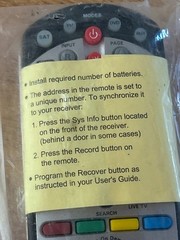 New Dish Network TV / Cable Remote Control # 189542 for 20.1 & 21.1 Device Codes