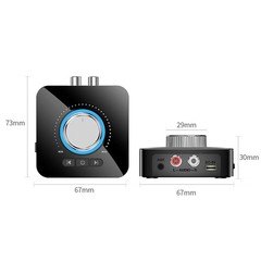 Bluetooth 5.0 Receiver Adapter Stereo Wireless 3.5mm AUX To RCA 3D Audio Button