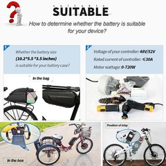 48V Ebike Battery Lithium LiFePO4 16Ah Batteries for Electric Bike Scooter Motor
