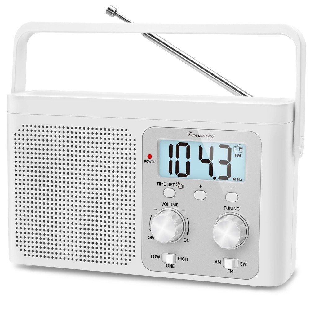 Portable AM/FM Radio with Digital Display Battery or Plug-in Ideal for Seniors