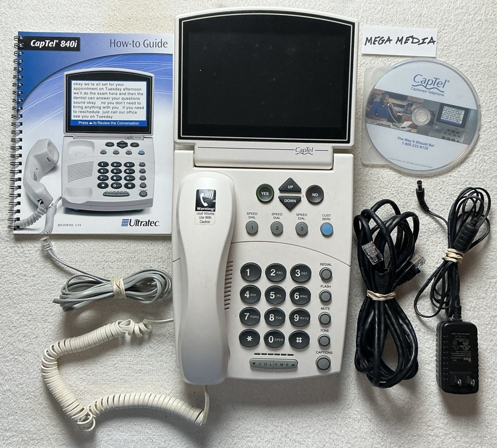 Captel 840i Hearing Impaired Closed Caption Analog Land Line Telephone TESTED