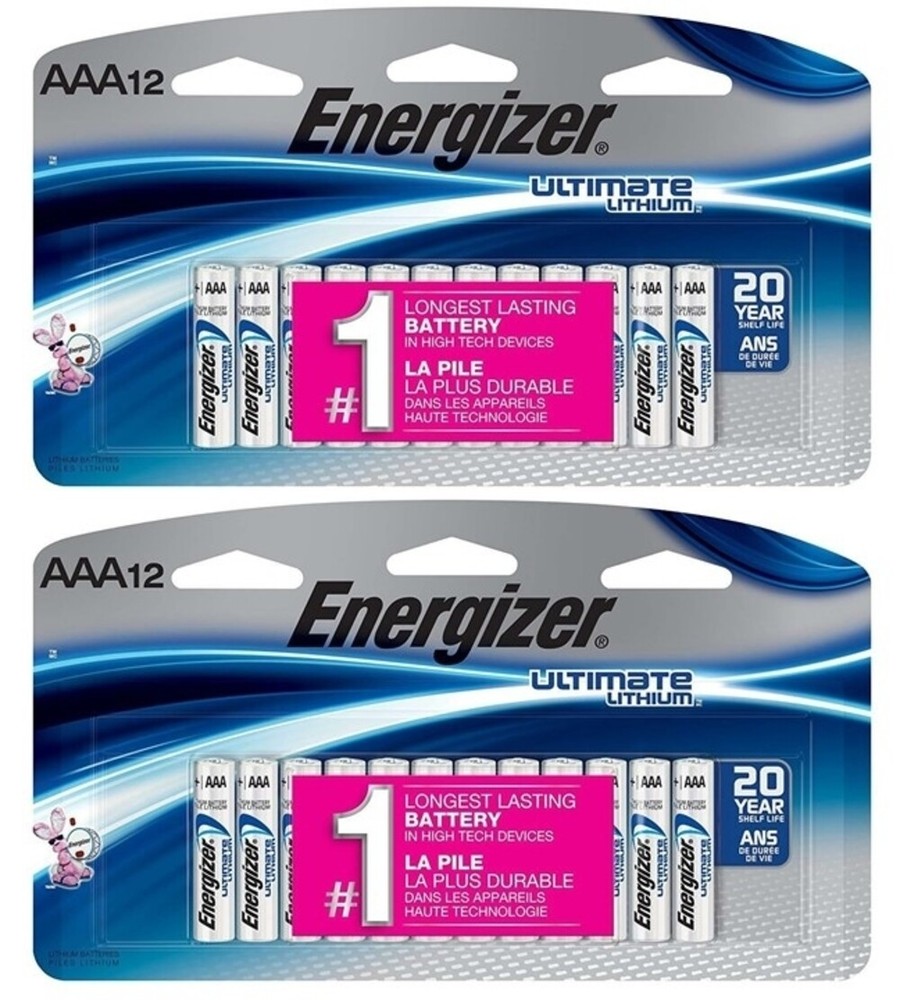 Energizer Ultimate Lithium AAA -Set of (2) 12 ct L92SBP Batteries EX 2038 (24ct)