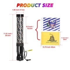 1FT/2FT Spiral LED Fat Whip Light Antenna RGB Chasing For Can-am X3 RZR UTV ATV