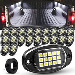 12/16/20/24 Pods Pure White LED Rock Lights, Underglow Underbody Glow Lights Kit