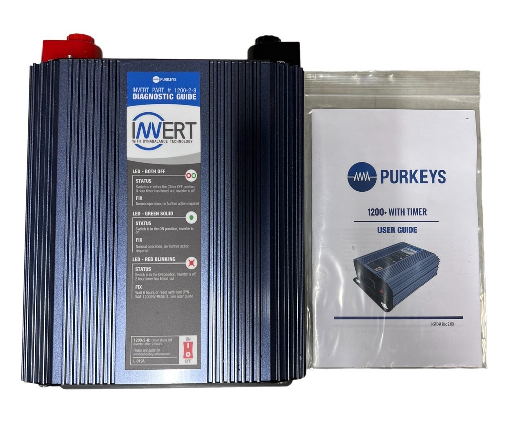 PURKEYS 12 VDC TO 110 VAC 1500 WATT POWER INVERTER with 2 hours thimer out of 10