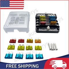 12-24V Blade Fuse Box Block Holder 6 Way Car Boat Power Distribution Panel Board