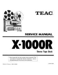 TEAC X-1000R Reel-to-Reel Tape Deck 2-in-1 OWNER’S MANUAL and SERVICE MANUAL