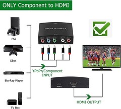 YPbPr Component to HDMI Converter 5 RCA RGB Adapter Stereo Audio 1080P HD