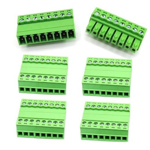5 Set 8 Pin 3.81mm Pitch Screw Terminal Block Connector for 28-16AWG, 8 pin