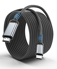 USB C to HDMI Cable 15 Ft, 4K@60Hz, Gold-Plated Long Cable, Aluminum Type-C to H