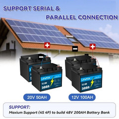 12V 10Ah 30Ah 50Ah BMS LiFePO4 Lithium Battery with Charger for RV Marine Lot