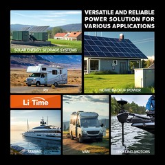 LiTime LiFePO4 12V 200Ah PLUS 200A BMS 2560W Lithium Battery for Off-Grid RV