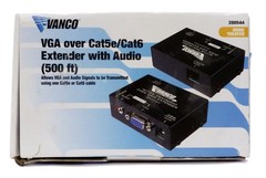 Vanco 280544 VGA Extender w/ Audio over CAT5e CAT6 Up to 500ft NEW