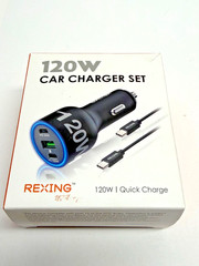 NEW Rexing – 120W Vehicle Quick Charger with 2 USB-C & 1 USB Port Compatible
