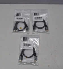 (3 pack) 8K Braided Ultra High Speed HDMI 2.1 Cable 2ft Gray