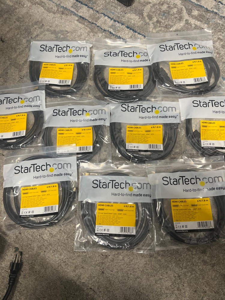 Lot Of 10 StarTech 6ft High Speed HDMI Cables HDMM6 Brand New In The Package