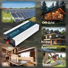 5000W 36V to 120V Pure Sine Wave Power Inverter Home Solar System Camp Motor Car