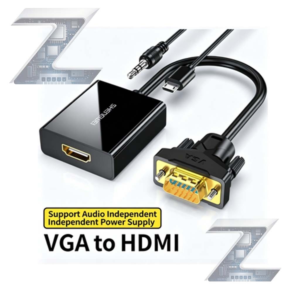 VGA to HDMI Adapter 1080P HD Converter with Audio Cable for PC Laptop TV