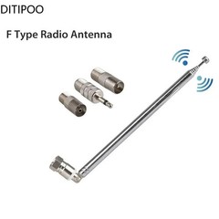 F Type Telescopic Aerial Antenna 75 Ohm with TV / 3.5 Adapter Bose Wave Radio FM