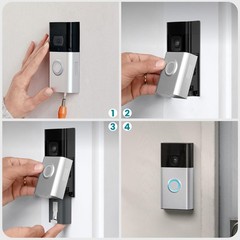 2 Pack 8000mAh Rechargeable Battery and Charger Station for Ring Doorbell 2/3+/4