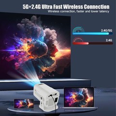 Android 13 Smart WiFi Projector HDMI 200ANSI Home Cinema