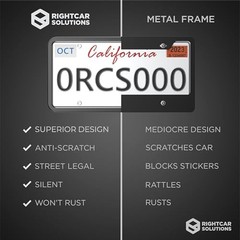 Silicone License Plate Frame Rust Proof, Rattle Proof, Weather Proof Black