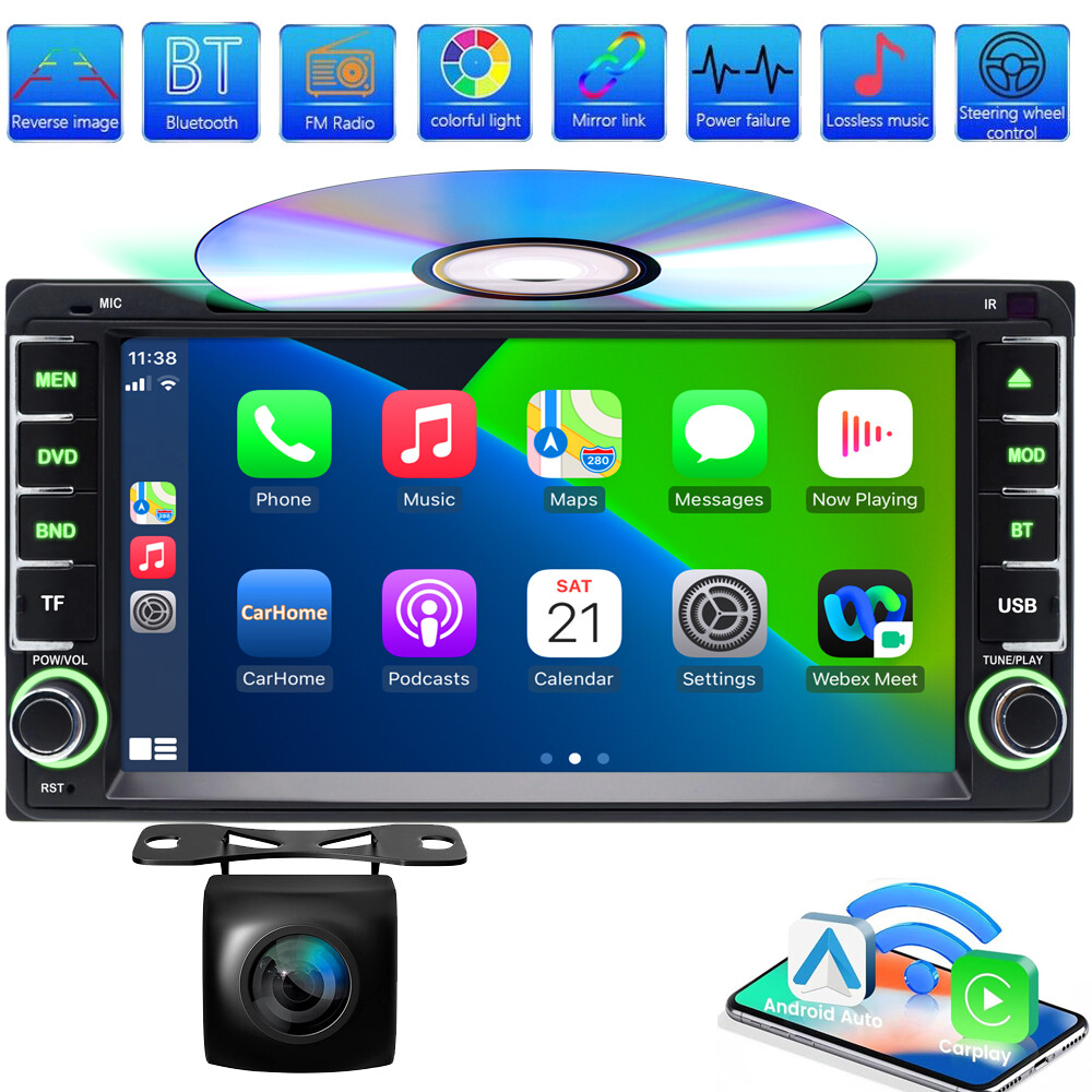 Apple CarPlay For Toyota DVD Player Android Auto Car Stereo Radio GPS BT AM FM
