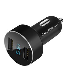 Fast Charge Alloy Dual USB Car Charger Adapter for iPhone XR XS Tablets and PCs