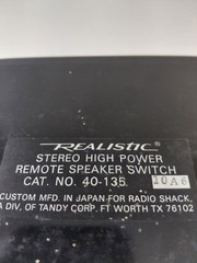 Realistic Stereo High Power Remote Speaker Switch 4-Way Selector Cat. No. 40-135