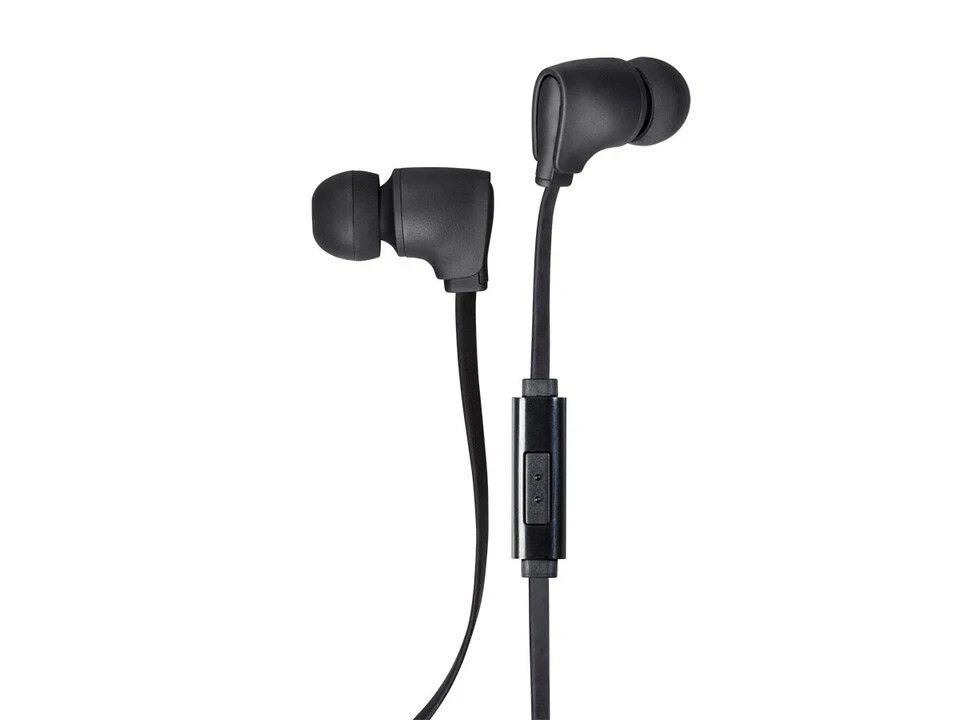 Monoprice Premium 35mm Wired Earbuds Headphones – Black With In Line Microphone