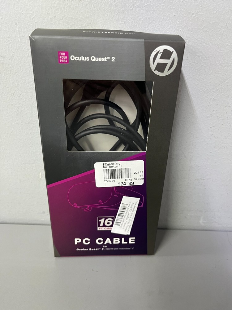 Hyperkin USB Type C Male-to-Male PC Cable for Oculus Quest 2 – 16 Feet