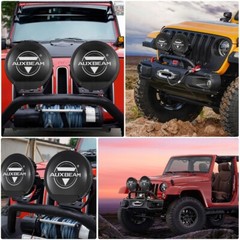AUXBEAM 7″ 240W LED Work Lights Pods Bar Spot Driving Lamp + Protective Covers
