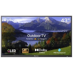 Sylvox 43in Outdoor TV Partial Sun Google TV QLED Dolby 1000nits IP55 Waterproof