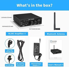 Bluetooth 5.0 Stereo Audio Receiver Amplifier 320W 2.1CH Mini Hi-Fi Class D Amp