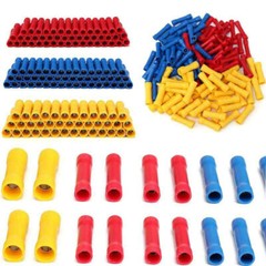 500Pcs Insulated Electrical Straight Butt Splice Crimp Wire Connectors Terminals