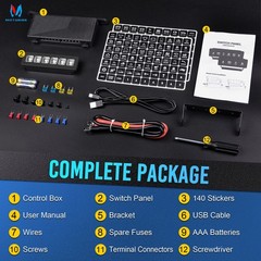 6 Gang Wireless Switch Panel, For LED Light Bar Power Circuit Box Remote Control