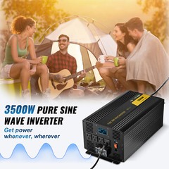 Pure Sine Wave Power Inverter 3500W 7000 Watt 12V DC to 110V 120V AC LCD