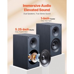 Uimoso Powered Studio Monitor Speakers with 25W Output,Bluetooth&Coaxial Stereo