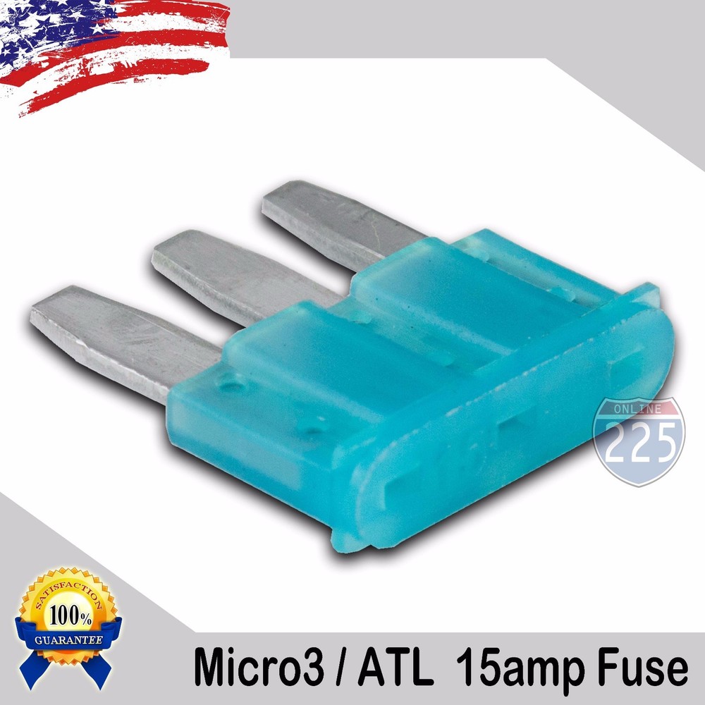 5 Pack 15A Micro3 Blade Fuse 15 AMP ATL 32V Automotive Car Truck Boat Marine RV