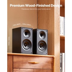 Uimoso Powered Studio Monitor Speakers with 25W Output,Bluetooth&Coaxial Stereo