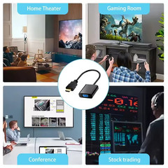 1080P HDMI Male to VGA Female Video Cable Cord Converter Adapter For PC Monitor
