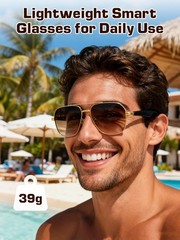 AI Smart Glasses for Men&Women Bluetooth Sunglasses Open-Ear Speaker Translation