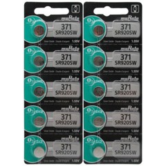 10 Murata Silver Oxide 371 SR920SW 1.55V Battery Replaces Sony