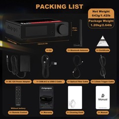 Ampapa Q1 Bluetooth USB DAC w/ ESS9039+AK4493 Chip, XMOS XU316, VU Meters