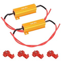 50W 6ohm LED Load Resistors, Aluminum Turn Signal Resistor Flasher 2 PCS