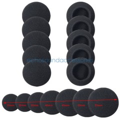 10 Pcs Replacement Round Foam Ear Pads for 18 25 30 35 40 45 50 55 60 65 70 75MM