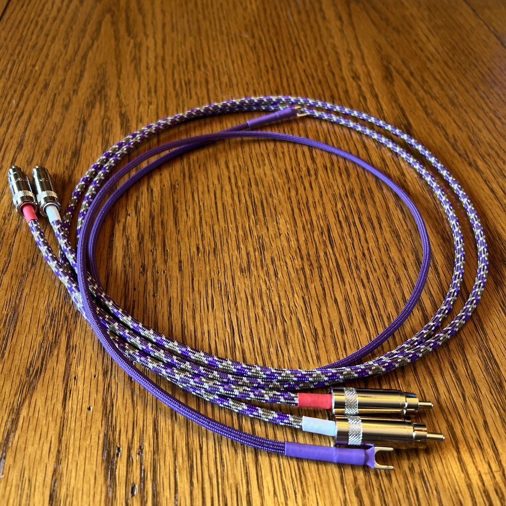 4 Ft Audiophile Turntable Phono RCA Cables w/Ground Low Capacitance pro ject