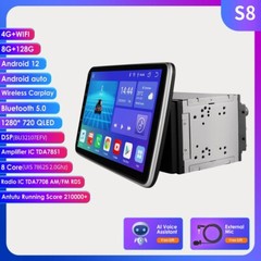 8+128GB Double 2 DIN 10.1″ Rotatable Car Stereo Radio DSP Android 12 GPS CarPlay