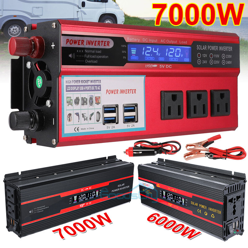 7000W 6000W 5000W 12V A 110V Convertidor Con USB Para Carro Inversor Corriente